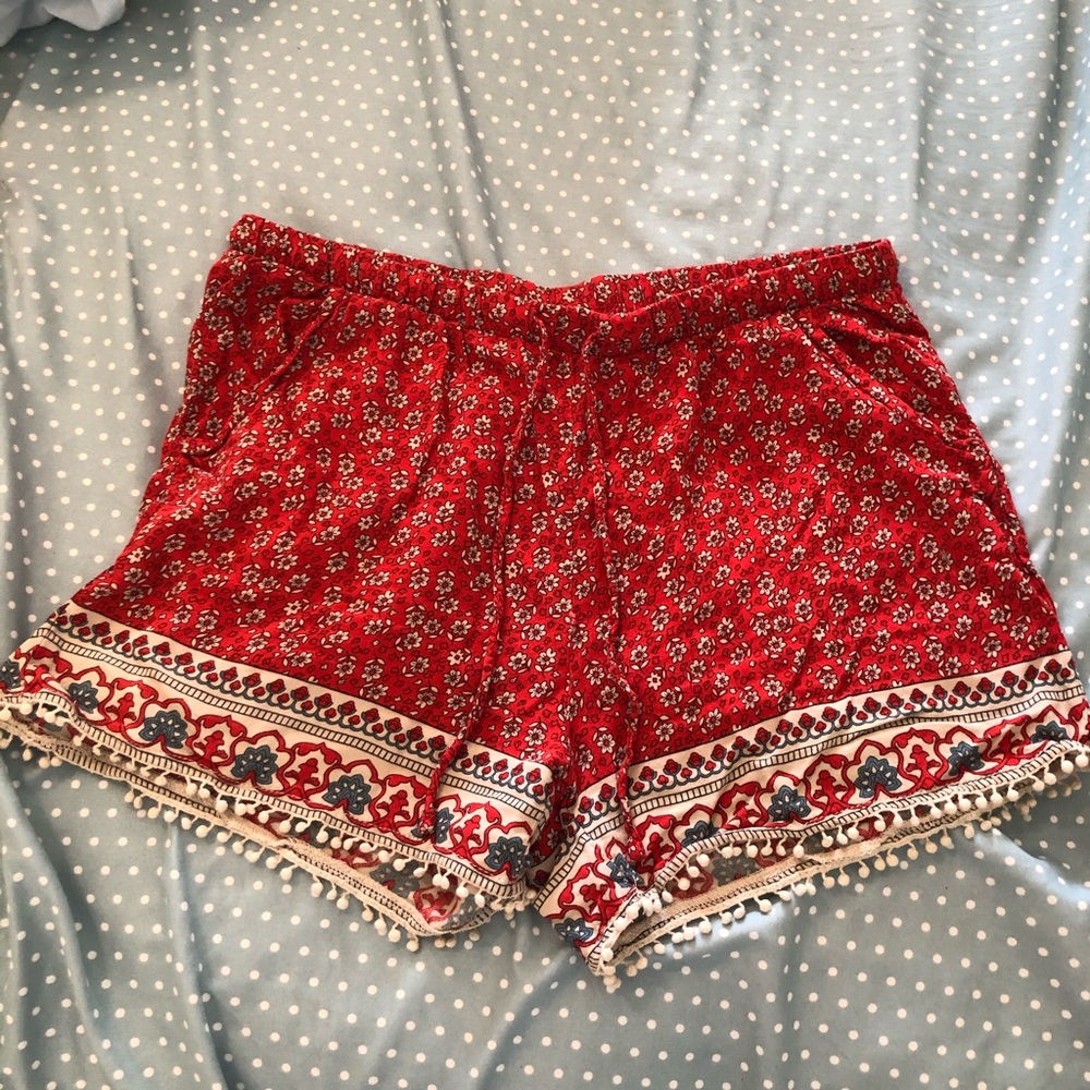 thrifted red shorts